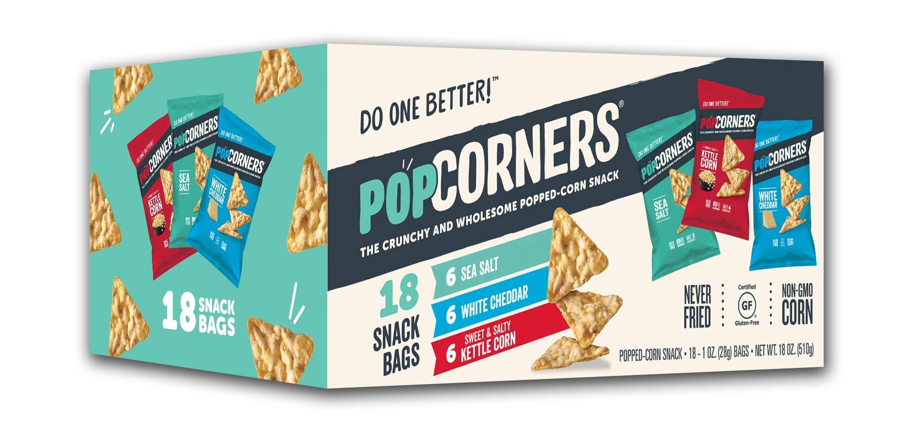 Popcorners Kettle Corn, White Cheddar, Sea Salt, Popped Corn Chips