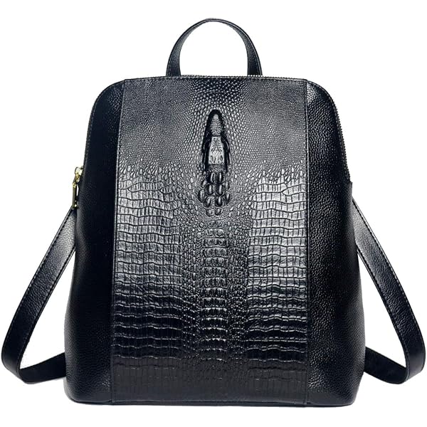 COOLCY Genuine Leather Women's Crossbody Bag - Crocodile Print, Adjustable Strap, Multi-Pocket Satchel Purse - View #6