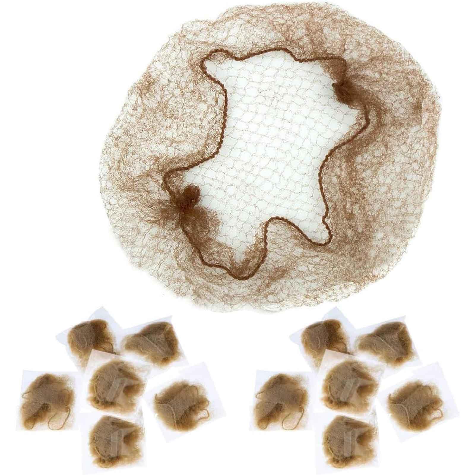 Aczyqws 30 Pcs Hair Nets, Hair Bun Holder Ballet Elastic Edge Hair Net Cap Holder for Ballet, Dance, Nurse and so on (Light Brown)