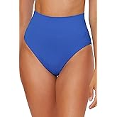 BECCA Women's Color Code Reversible High Waisted Bikini Bottom, Cheeky Coverage, Swimwear Separates
