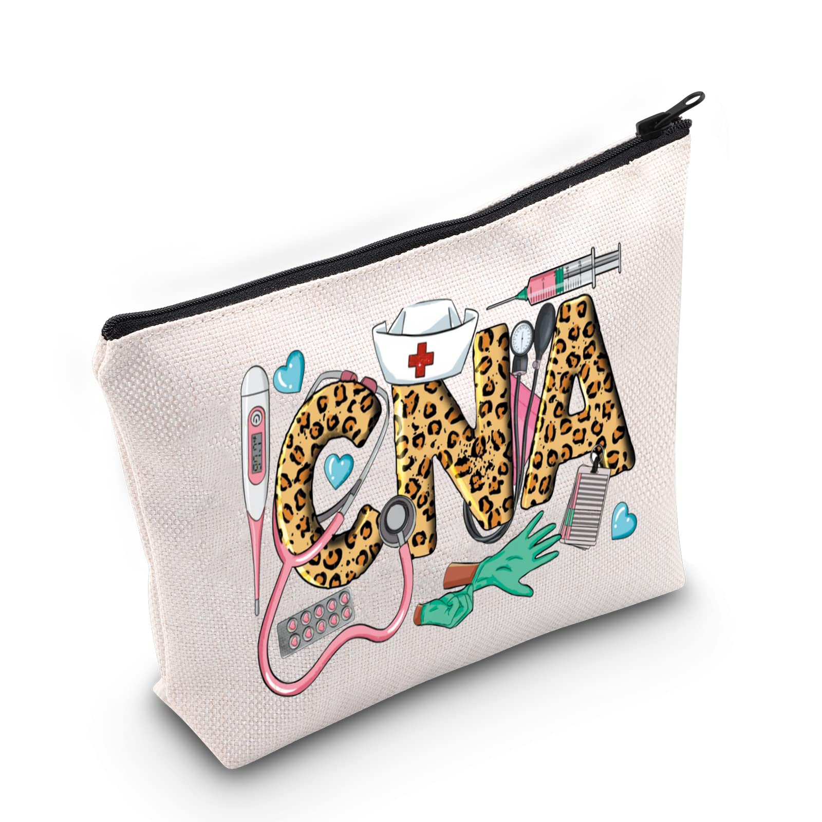 WZMPA CNA Certified Nursing Assistant Cosmetic Makeup Bag CNA Nursing Graduation Gifts Zipper Pouch Bag For CNA Students Graduates, CNA bag, Fit