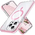 MILPROX Compatible with iPhone 15 Pro Case - Compatible with MagSafe - Magnetic Clear Trasparent Design - Non-Yellowing Anti-Slip - Shockproof Bumper Phone Cover - 6.1" 2023 - Pink