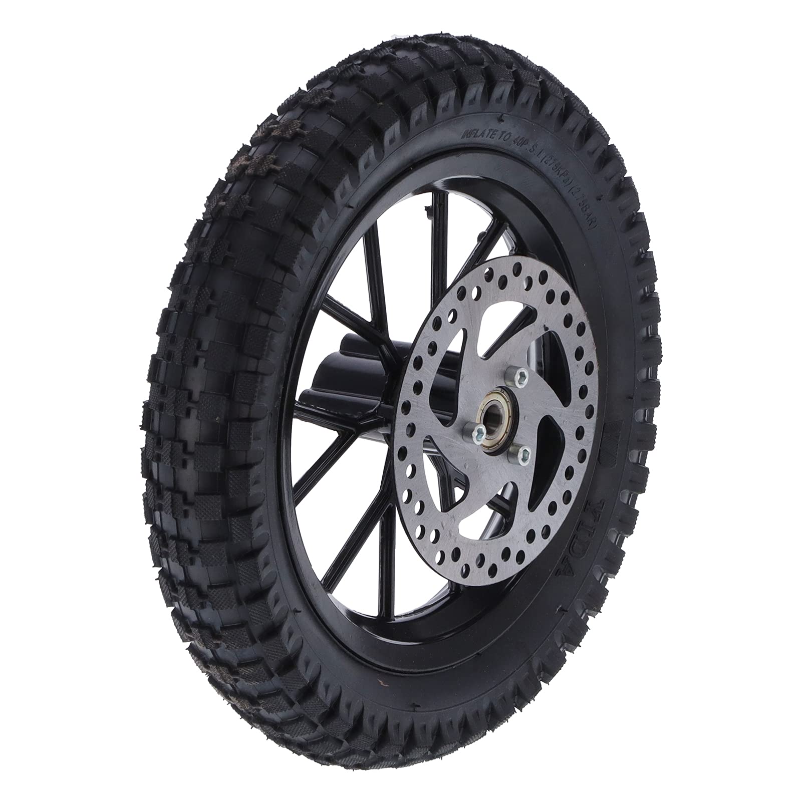Photo 1 of Mini Bike Wheels And Tires,Mini Bike Front Wheel And Tire,Mini Bike Wheels Rim And Tires,Tyre Rubber Front Wheel Tire 12.5X2.75In Disc Brake Sprocket Bolts For 2 Stroke Mini Dirt Bike(A(black))