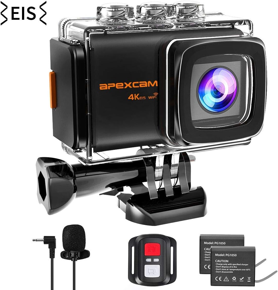 Apexcam 4K 20MP WiFi Action Camera EIS Ultra HD Sports Camera