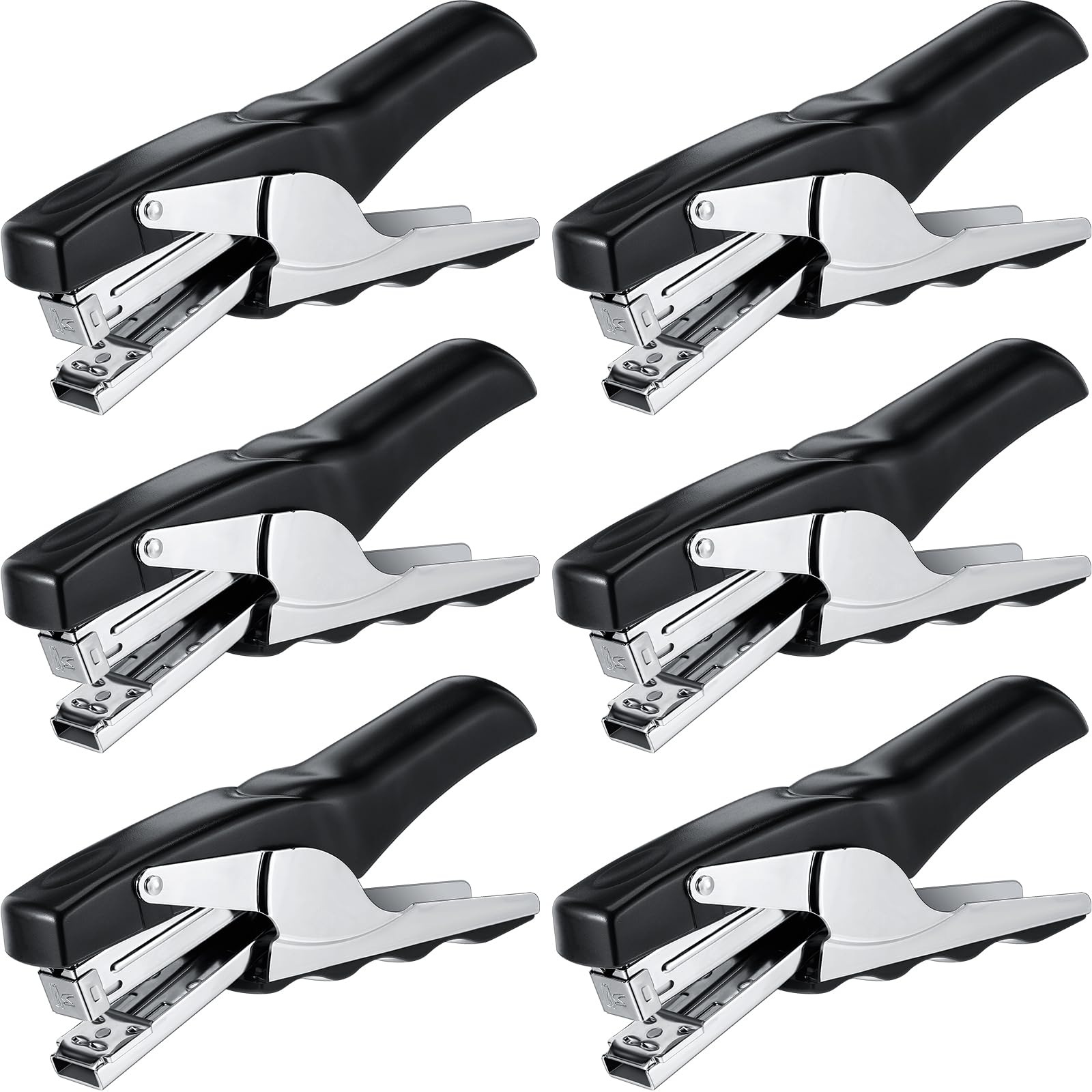 Photo 1 of Yexiya Heavy Duty Plier Stapler Heavy Duty Office Hand Held Stapler Effortless 50 Sheet Capacity Desk Good for Stapling Home Warehouse School, Black(6 Pcs)