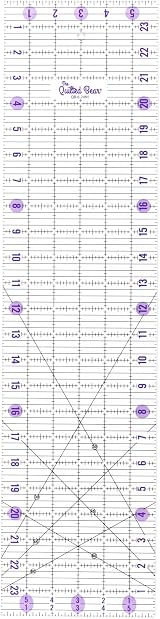 The Quilted Bear Quilting Rulers 6x24 Transparent Non-Slip Acrylic