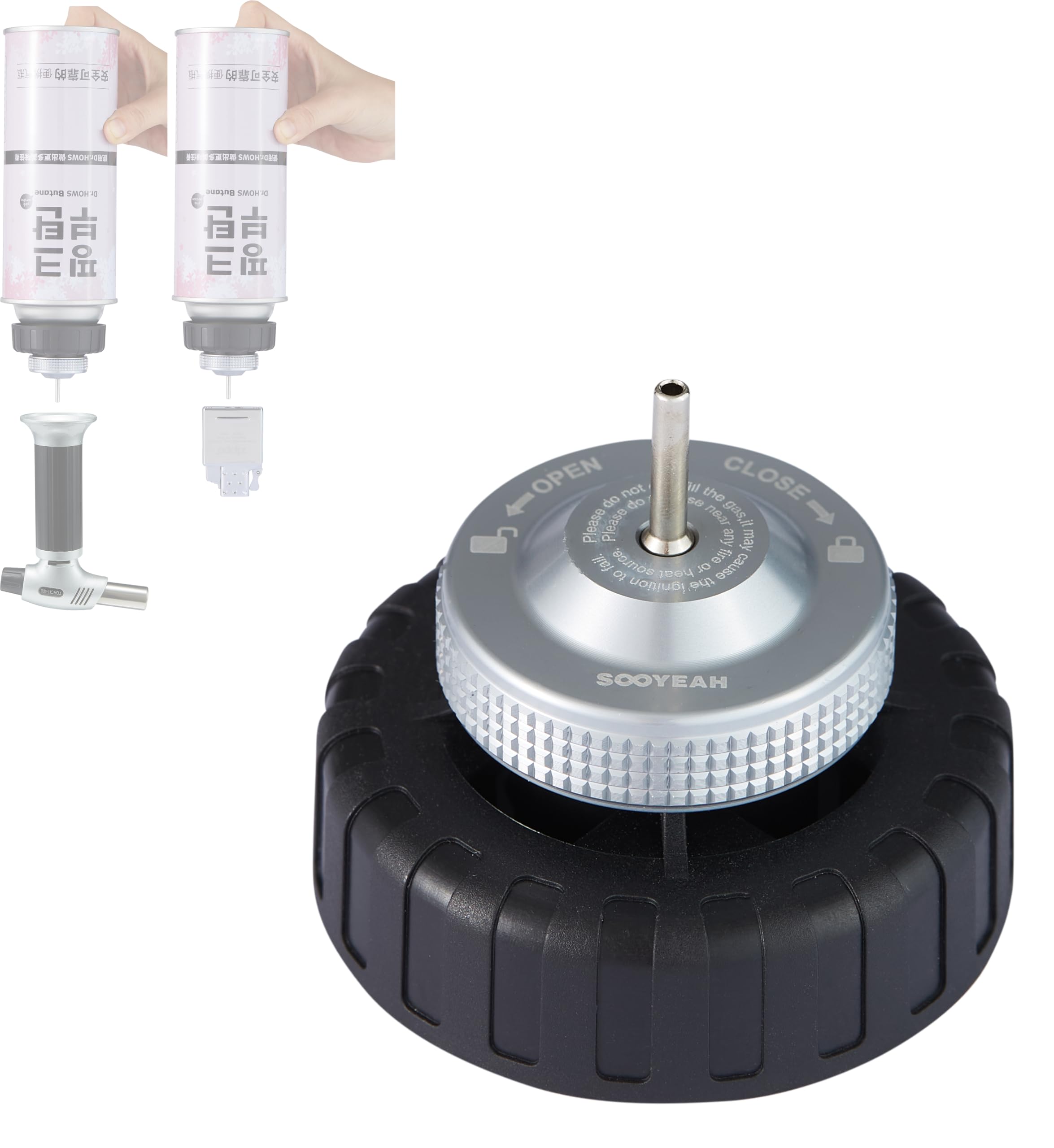Butane Fill Adapter,Gas Refill Adapter,Butane Nozzle Adapter Tip A-grey