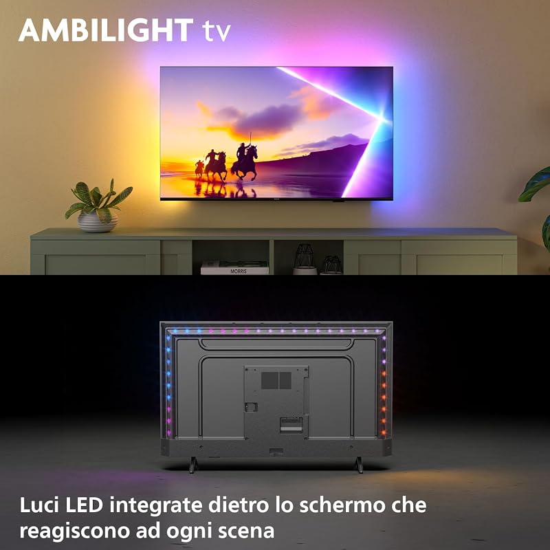 Ambilight 75PUS8510 4K QLED Smart TV - Display 75’’ con piattaforma Titan OS, Pixel Precise Ultra HD e Dolby Atmos Sound - Funziona con Alexa e Google Voice Assistant