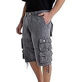 YGREYG Mens Cargo Shorts Long Capri Below The Knee Shorts 3/4 Relaxed Fit Long Shorts with Pockets