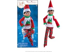 The Elf on the Shelf Claus Couture Tree Farm PJs - Cozy, Cuddly Pajamas for Your Scout Elf - Includes Tree Farm Graphic Top and Patterned Bottoms