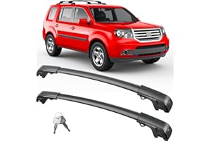 FengYu 300lb Lockable Roof Rack Cross Bars Compatible with Honda Pilot 2009-2015 (with Raised Rails), Heavy Duty Aluminum Roof Rails Crossbars Cargo Bars Canoe Rooftop Black Carrier Luggage