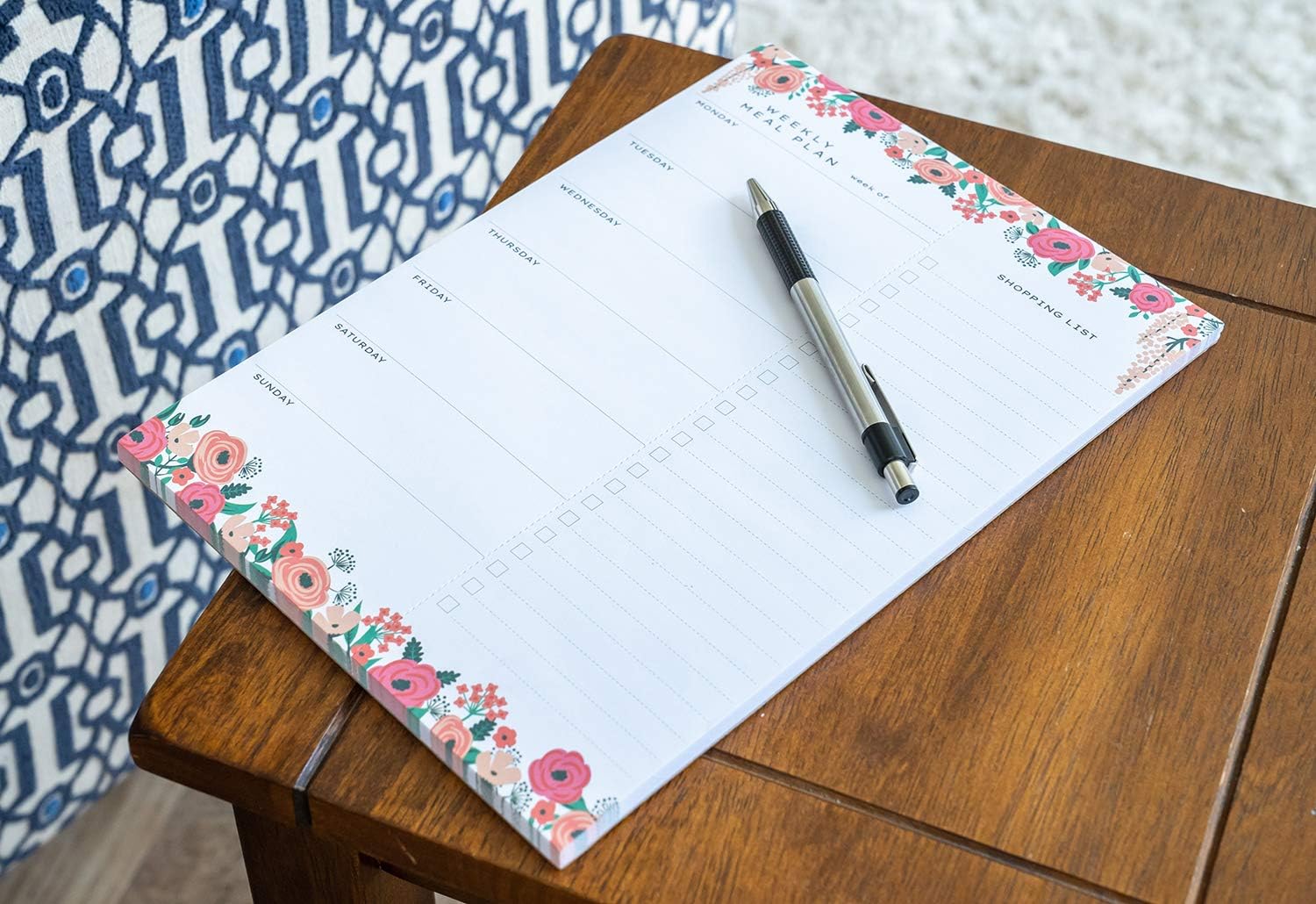 Sweetzer & Orange Floral Weekly Meal Planner and Grocery List Magnetic Notepad. 7x10” Meal Planning Pad with Tear Off Shopping List. Plan Weekly Menu Food for Weight Loss or Dinner List for Family! - Image 5