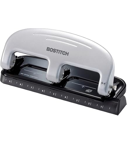 Perforatrice A 3 Fori Bostitch - Capacità 12 Fogli, Metallo, Argento, Confezione Da 2 Pezzi