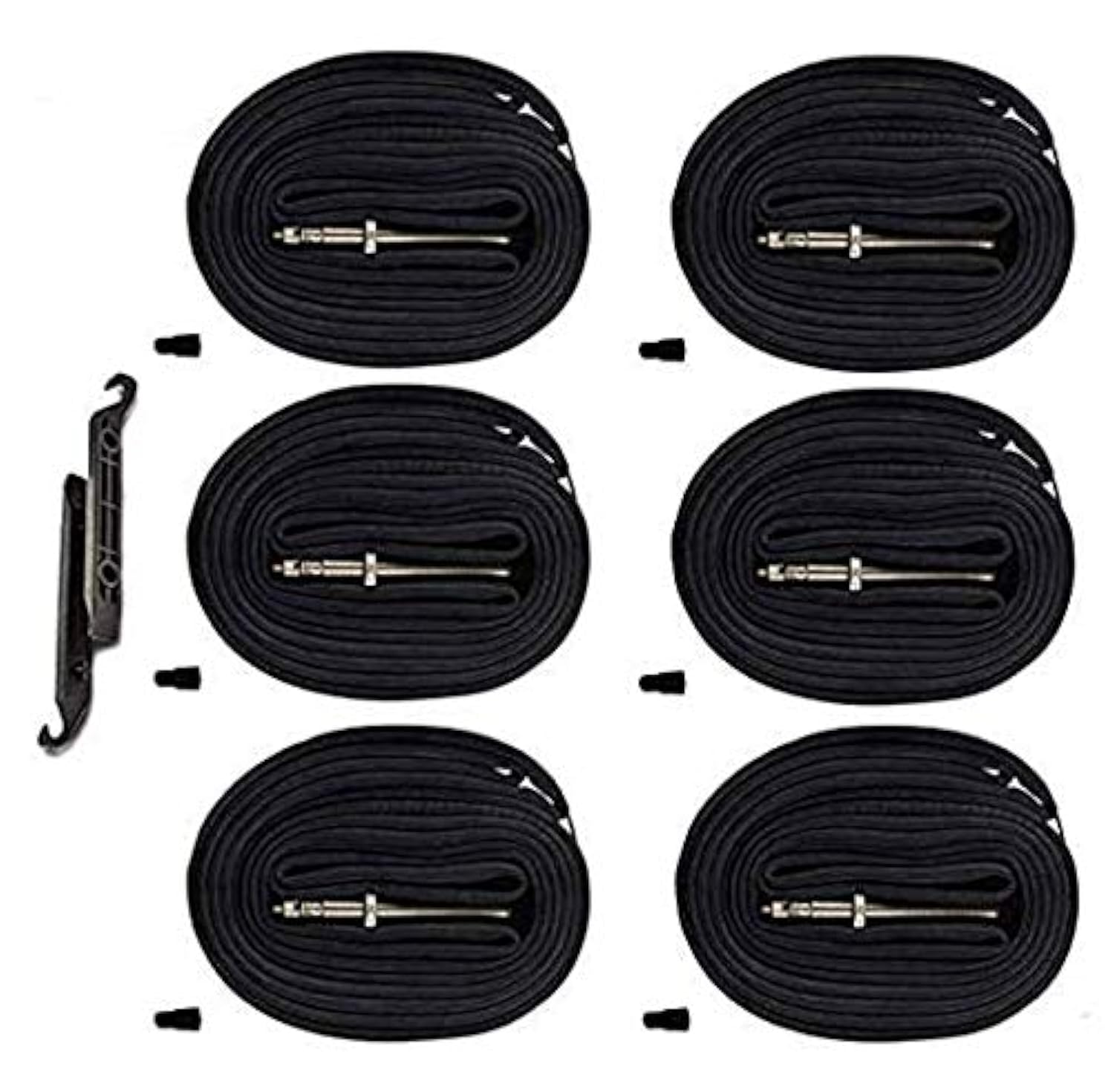 Photo 1 of ?6-Pack 700x20-25C Road Bike Replacement Inner Tubes Presta Valve 42mm for Road Bikes with Tire Size of 700c x 20, 23, and 25 (6 Inner Tubes with 2 Tire Levers)