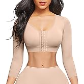 FeelinGirl Arm Shaper for Women Post Surgery Arm Lipo Compression Sleeves Slimming Arm Front Closure Shapewear Bra