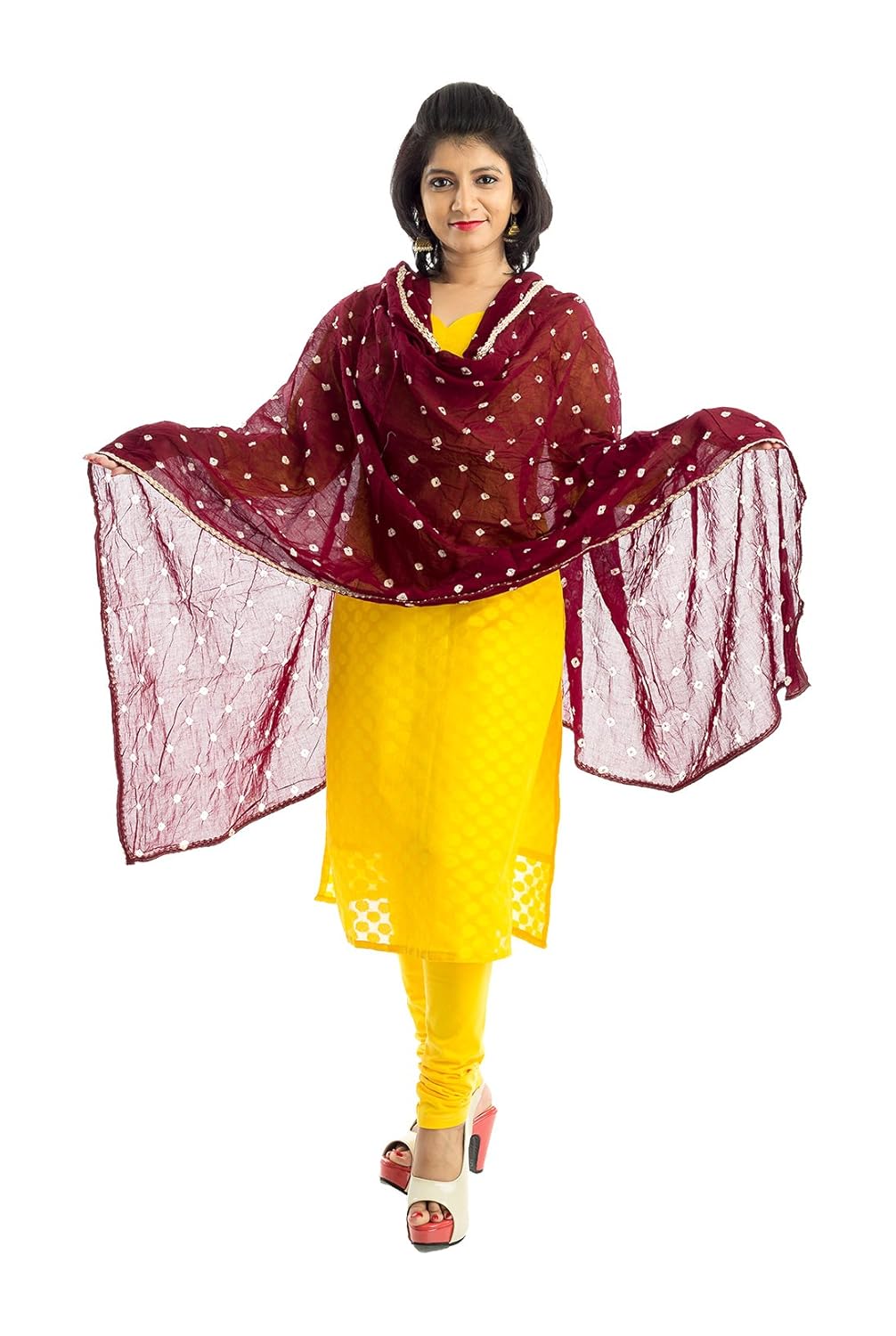 lodestone women's cotton bandhani dupatta