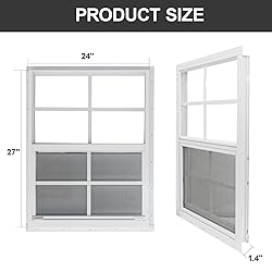 Yuzzy 24" x 27" Shed Windows with Tempered Glass