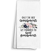 Sviojuce Promoted to Great Grandparents Gifts Kitchen Towels 16x24, Great Grandparents Pregnancy Baby Announcement Dish Towel Cloths Tea Towel, Great Grandparents Bathroom Kitchen Decor Hand Towel