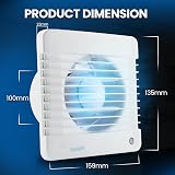 VENTS Silenta 100mm Bathroom Extractor Fan White 78 m³/h 26 dBA view 3