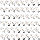 S14 Replacement LED Light Bulbs, 2W S14 LED Bulbs, Outdoor String Lights | Shatterproof &amp; Waterproof S14 LED Bulbs, E26 Base Patio LED Light Bulbs, Warm White 2200K Plastic 150LM Non-Dimmable 48 Pack