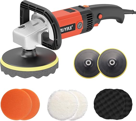 RUYIKA Electric Car Polisher 1600W Polishing Buffer Machine Kit Orbit