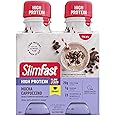 SlimFast Advanced Energy High Protein Meal Replacement Shake, Mocha Cappuccino, 20g of Ready to Drink Protein with Caffeine, 11 Fl. Oz Bottle, 4 Count (Packaging May Vary)