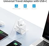 hotimy Universal Travel Adapter USB C 3 Port Charger Europe UK US AUS view 2