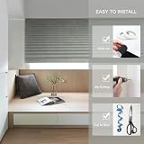 Maritown Temporary No Drill Blinds 60x150cm Grey Pleated Light Filtering view 7