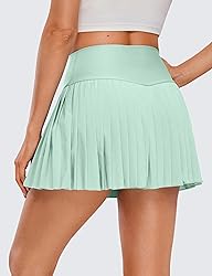 CRZ YOGA Women's High Waisted Pleated Tennis Skirts