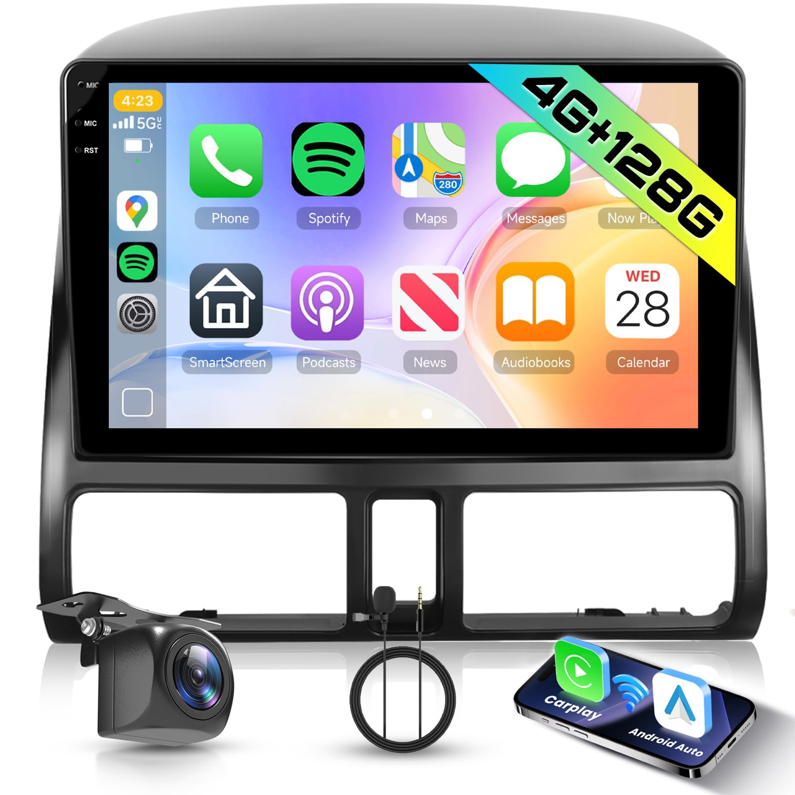 Photo 1 of Hodozzy Radio 4G+128G for Honda CRV 2002-2006 with Wireless Carplay Wireless Android Auto, 9 Inch Incell Touch Screen Double Din Car Stereo with GPS Navigation Bluetooth DSP, WiFi, FM RDS, Camera