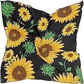 AUUXVA Square Scarf Floral Flower Sunflower Head Wrap Hair Scarves Neckerchief Headscarf for Woman, 60cm x 60cm1