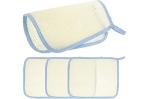 SEWCHICS Foaming Soap Net 4pcs Exfoliating Washcloths with Double-Layer Nylon Scrubby Towel for Face and Body