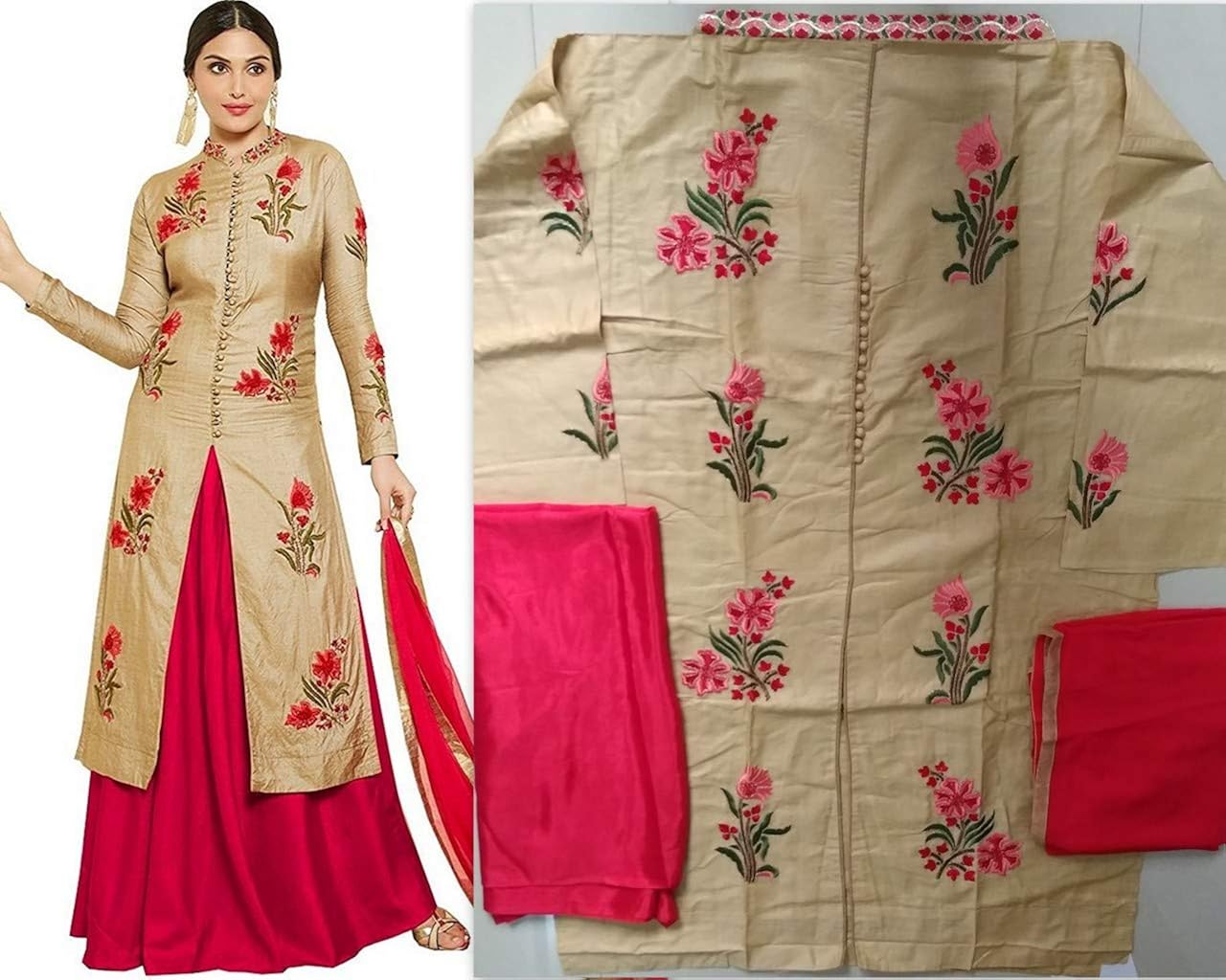 harmee fashion women's embroidered partywear suit