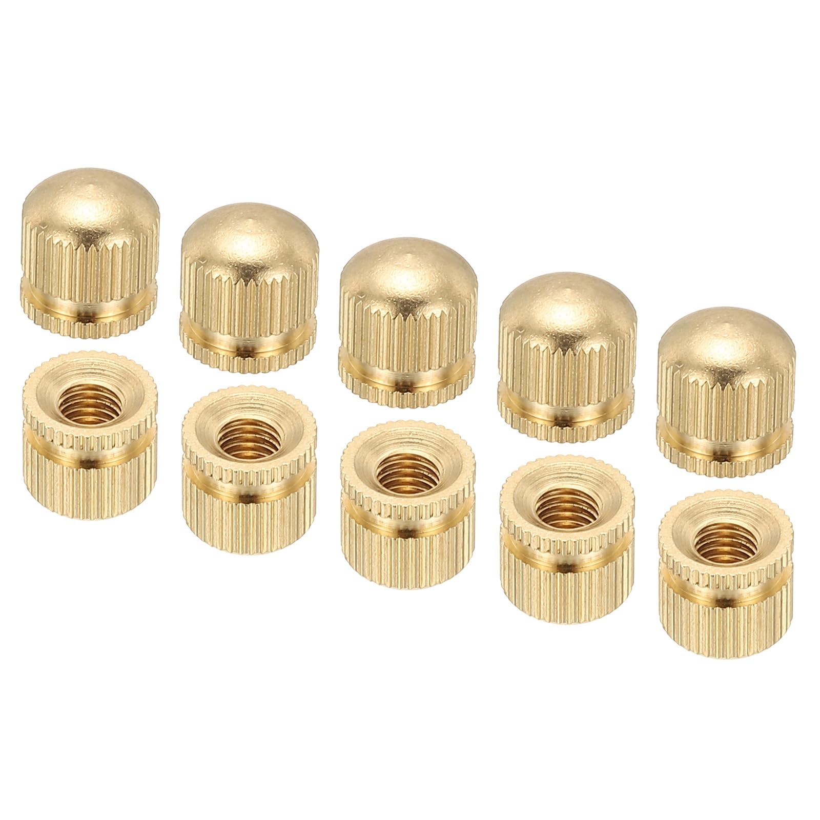 PATIKIL M5x10x10mm Cap Nut, 15 Pack Acorn Nut Screw Knob Cap Insert Bolt Cover Female Thread Knurled Decorative Hardware Fittings Lamp Light Fixtures