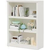Bevfint 43 in Tall Bookcase, 3-Tier Bookshelf Open Storage, 33 inch Wide Floor Standing Indoor Furniture, Book Cases for Home School Library Office Bedroom Kids, White 3 Tiers