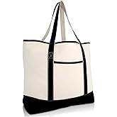 22" Open Top Heavy Duty Deluxe Tote Bag with Outer Pocket