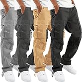 winthunder 4 Pack Cargo Pants for Men Casual Hiking Joggers Lightweight Workout Outdoor Trousers Sweatpants with Pockets 2026