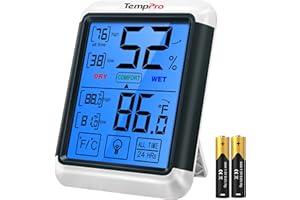 ThermoPro TP55 Digital Hygrometer Indoor Thermometer Humidity Gauge with Jumbo Touchscreen and Backlight Temperature Humidity