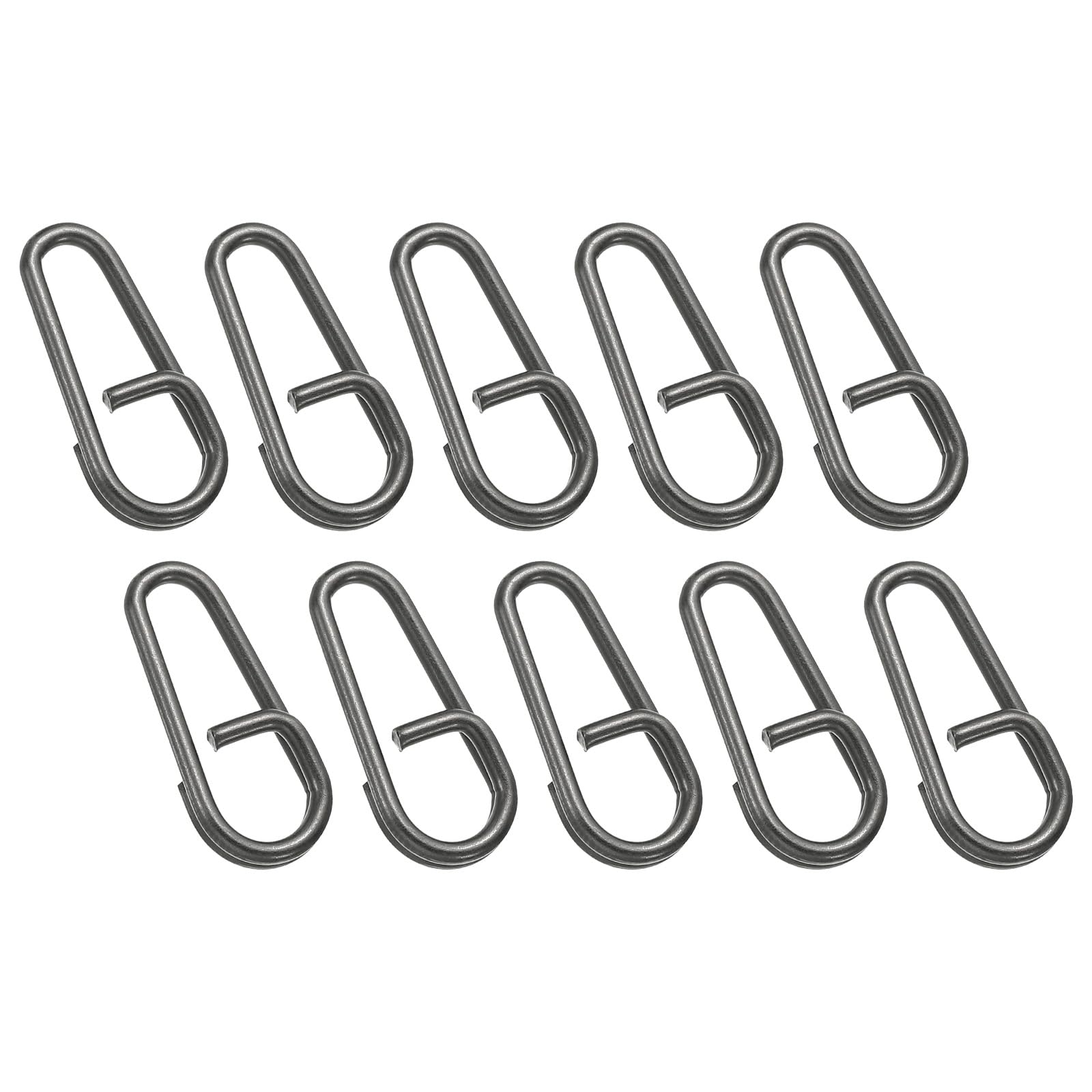 PATIKIL 0.8 x 0.35 Inch Fishing Snaps Clips, 150 Pack Stainless Steel Oval Split Rings Fishing Fishing Tackle Quick Change for Freshwater Saltwater, Black