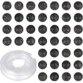 CMBYN 10mm 100pcs Natural Stone Beads Black Lava Round Genuine Stone Beading Loose Gemstone Hole Size 1mm DIY Charm Smooth Beads for Bracelet Necklace Earrings (Black Lava 10mm)