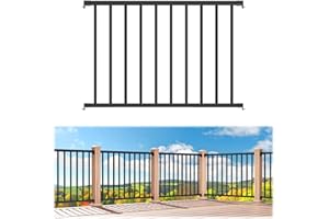 Egadis 1 Pack 36 in. H x 4 ft. W Porch and Deck Railing Kit Without Post, Aluminum Railing Kit, Black Textured Powder-Coat Finish Rail System for Outdoor Decks, Porches & Balconies (1 Panel)