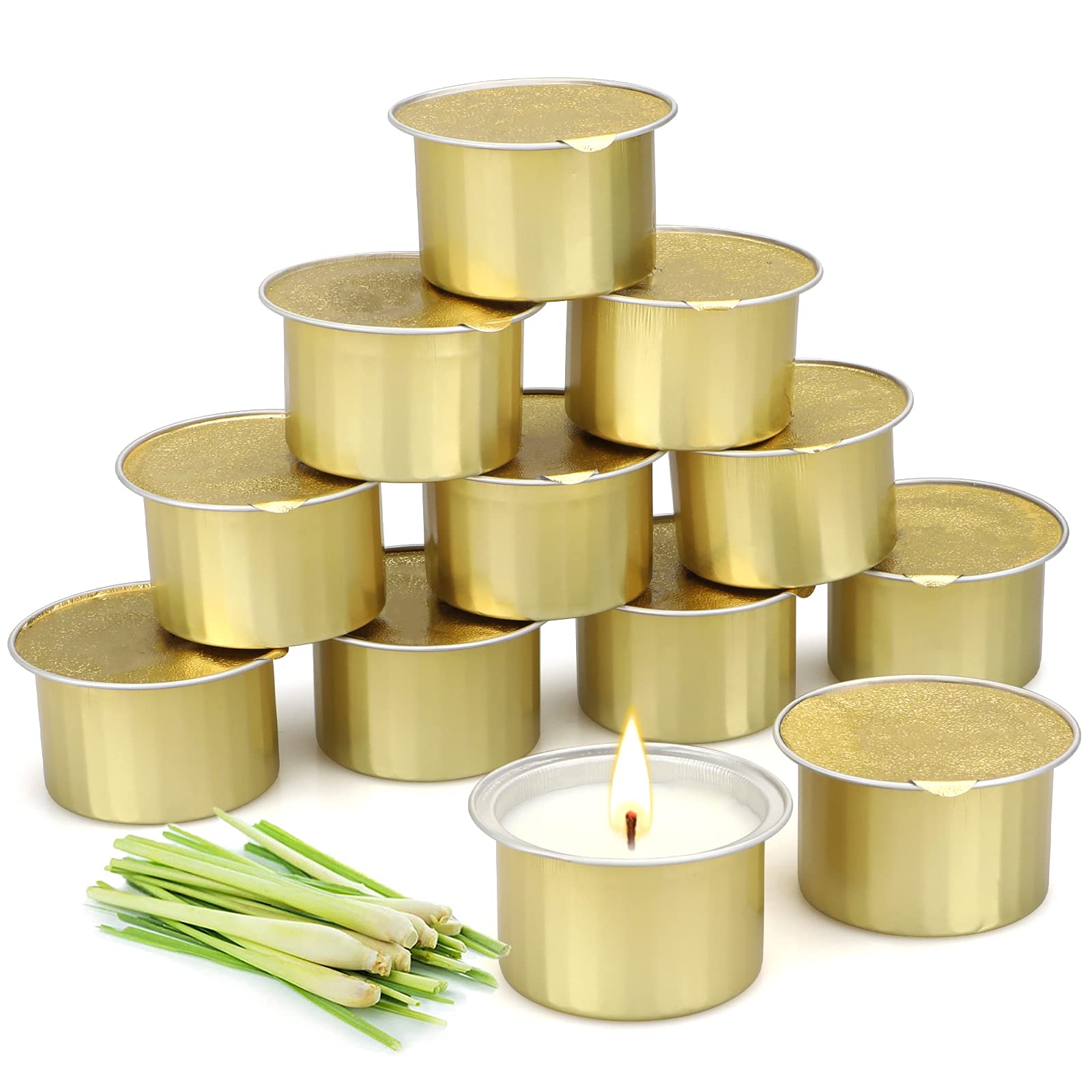 CREASHINE Citronella Candles 12 Pack Outdoor Candles for Garden/Patio/Camping/Summer,Candles Gifts Set Lightweight and Portable