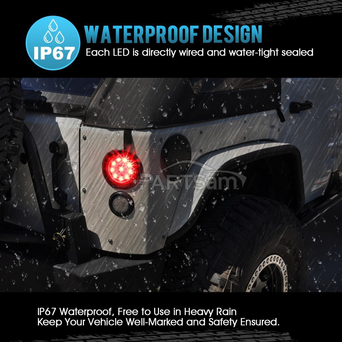 Car Led Lights Canadian Tire, Amazon Com Partsam 4pcs 4 Inch Red Round Led Trailer Tail Lights 10 Led Red Stop Turn Tail Signal Brake Marker Led Lights For Truck Trailer Boat Rv Jeep, Car Led Lights Canadian Tire