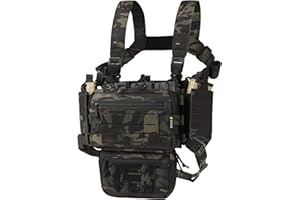 VOTAGOO Chest Rig-Tactical Chest Rig，Molle Modular Micro Fight Chest Rigs Adjustable&Detachable with 5.56/7.62 Magazine Pouch
