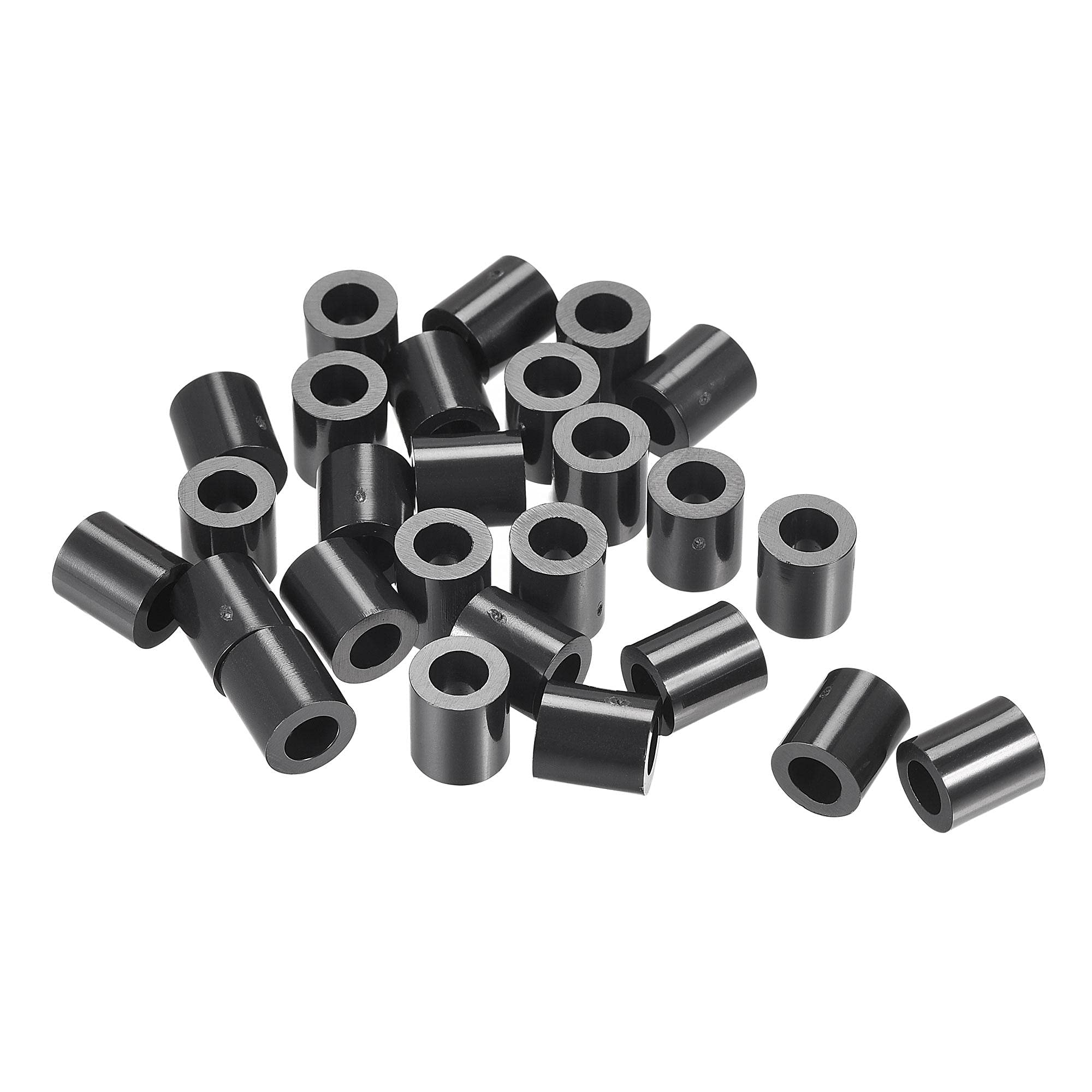 sourcing map ABS Round Spacer Washer ID 4.2mm OD 7mm L 8mm Plastic Standoff for 3D Printer TV Wall Mounting Electrical Outlet, Black, 100Pcs