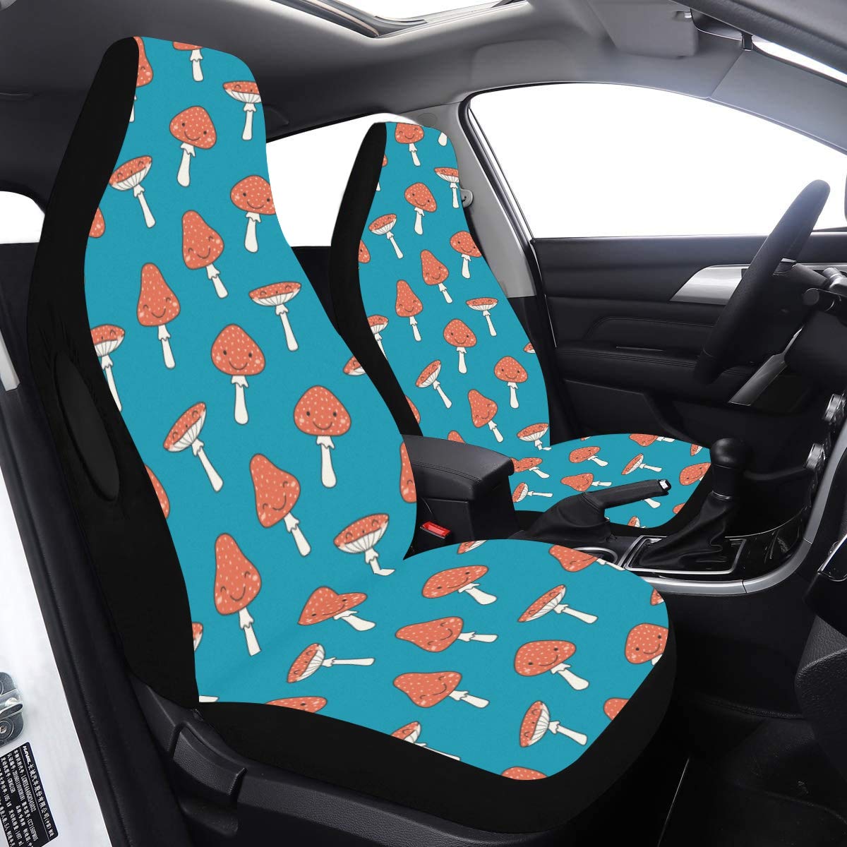 XL Seat Covers Mushroom Colorful Lovely Car Seat Cover for Boys 2 Pcs Universal Fit