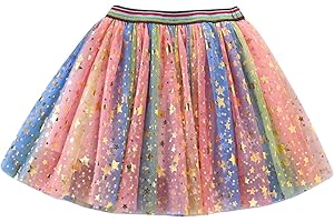 Kids Girls Ballet Tie Dye Skirts Costume Party Rainbow Star Tulle Dance Skirt Christmas Birthday Party