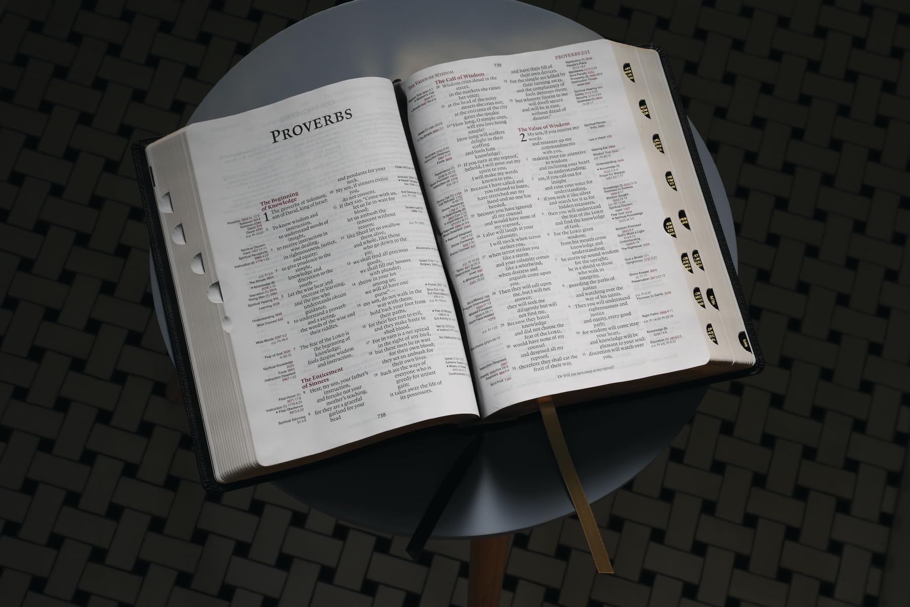 ESV, Thompson Chain-Reference Bible, Large Print, Leathersoft, Black, Red Letter, Thumb Indexed ESV, Thompson Chain-Reference Bible, Large Print, Leathersoft, Black, Red Letter, Thumb Indexed Imitation Leather