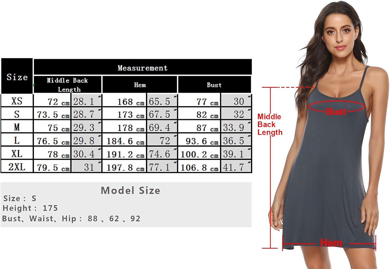 Aibrou Women's Sexy Cami Slip Nightgown Cotton Chemise Sleepwear Full Sleep Dress at  Women’s Clothing store