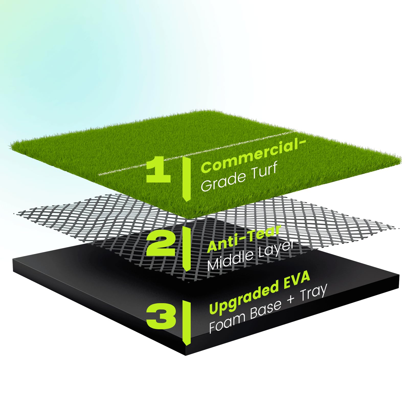 Golfpar Golf Hitting Mat with Built-in Ball Tray & Alignment Line – 26mm Thickness, Indoor Outdoor Golf Practice Mat with EVA Foam Base, Durable Turf, and 3 Rubber Tees for Backyard or Garage